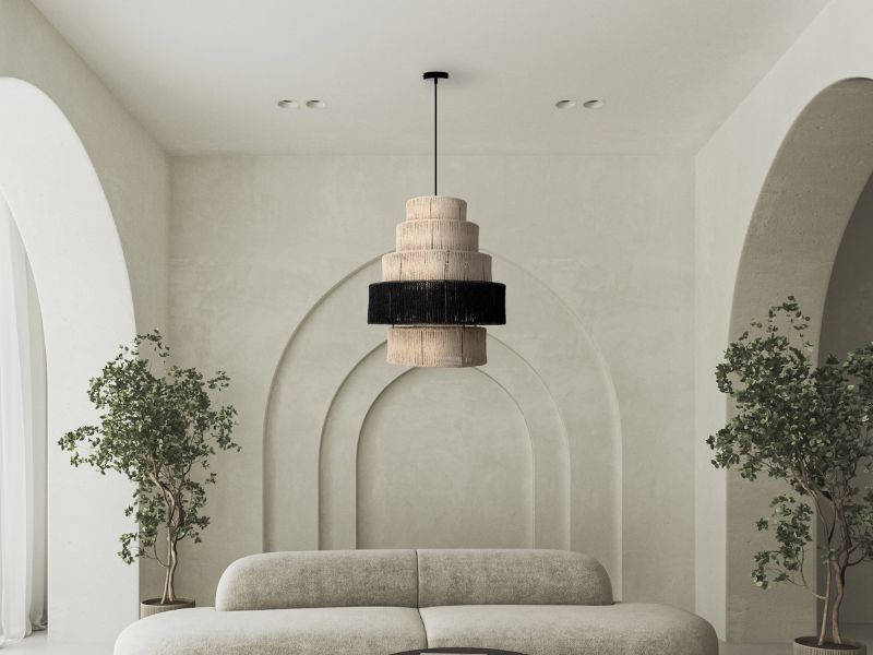 Sammie Tiered Rattan Pendant Light