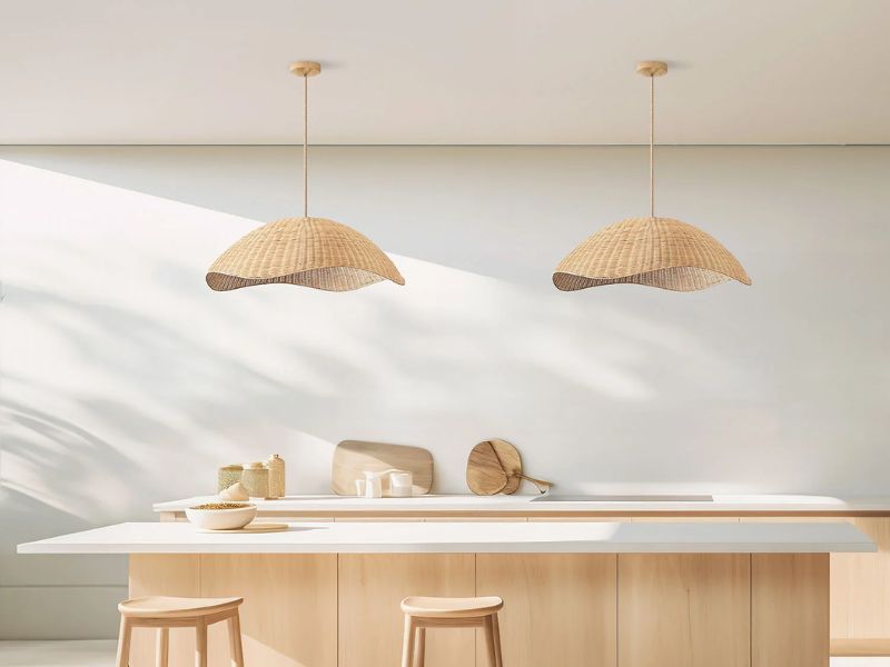 Nana Vermiculate Rattan Pendant Light