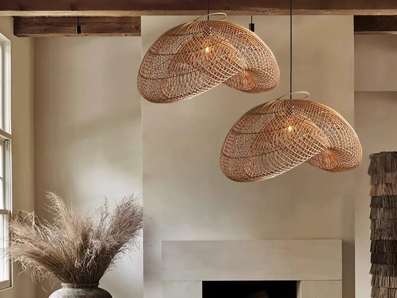 Coastal Wave Rattan Pendant