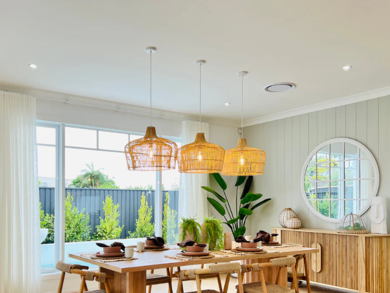 Modern Coastal 6-Bulb Rattan Pendant Light