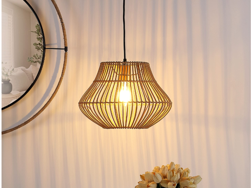  Tropical Boho Rattan Pendant Light