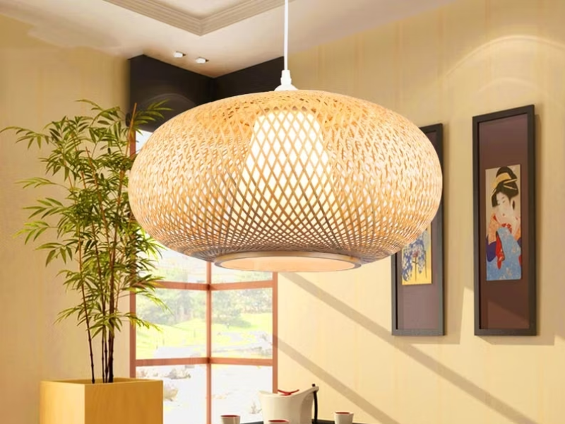 Minimalist Rattan Cage Pendant Light