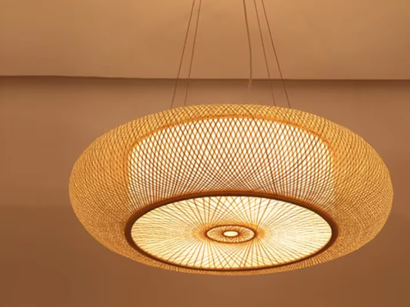 Traditional Rattan Lantern Pendant Light