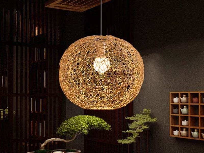 Vintage Rattan Pendant Light