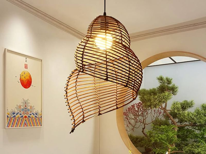 Rattan Spiral Pendant Light