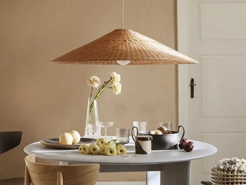 Modern Rattan Cone Pendant Light