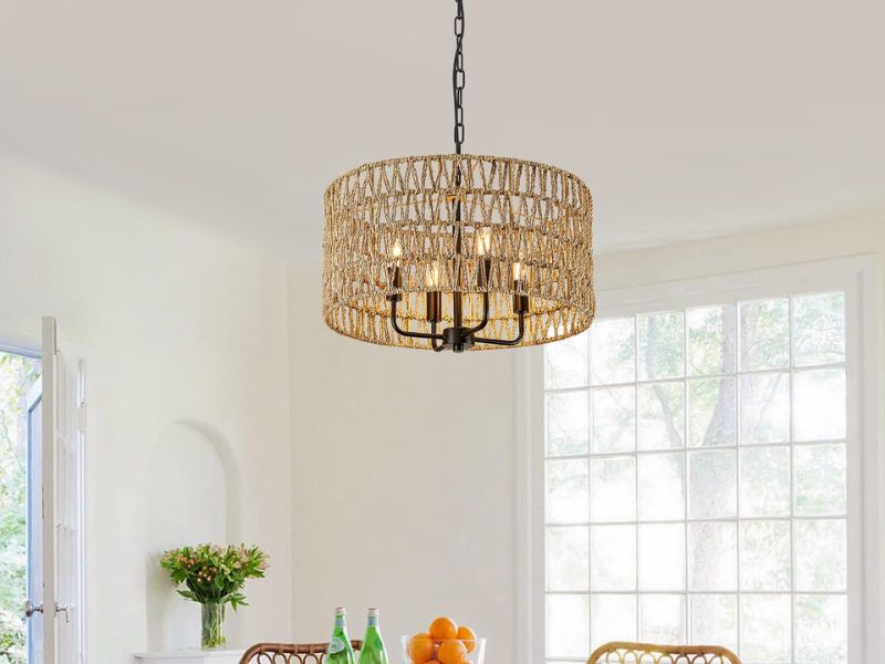 Rattan Drum Pendant 