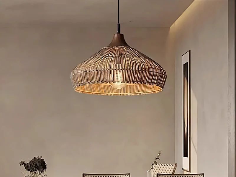 Wicker Rattan Shade Pendant Lights