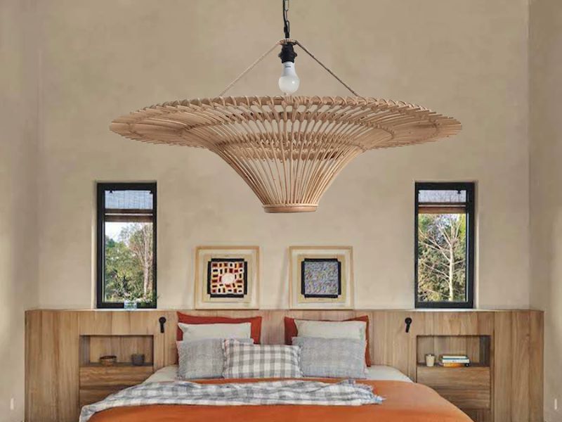 Large Modern Rattan Pendant Light Ceiling Lampshade