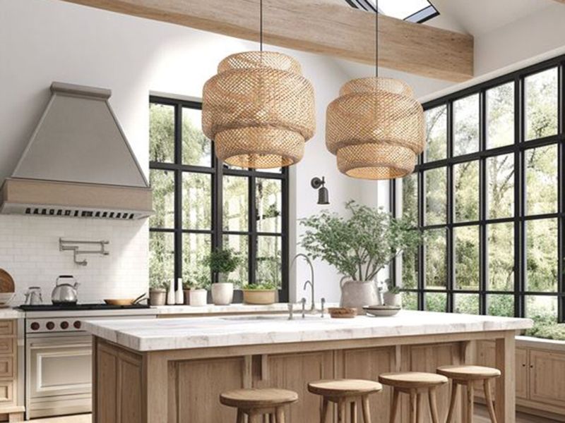  Choosing rattan pendant light over island based on the size of your kitchen island is the simplest method