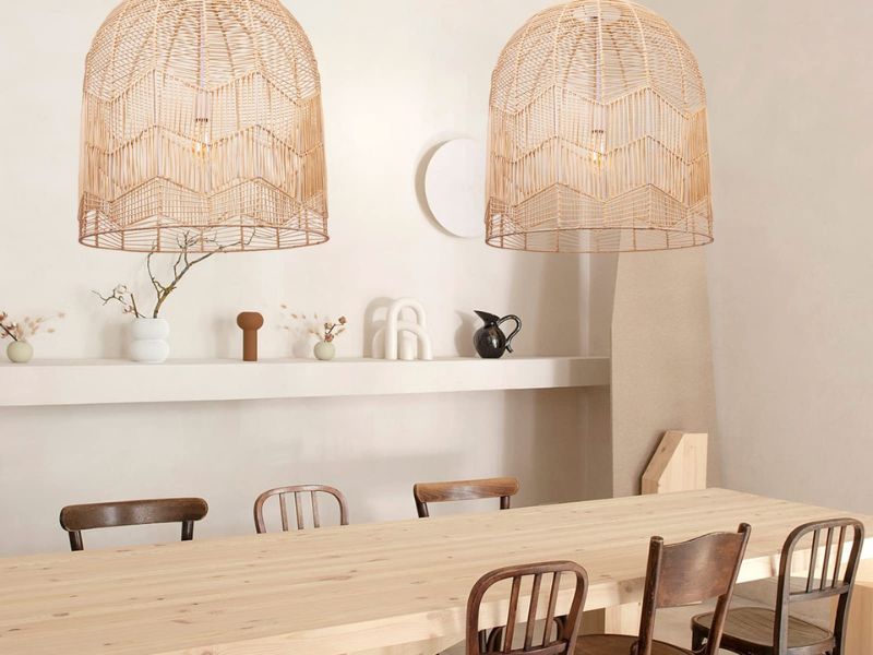 Woven Lace Rattan Pendant Light