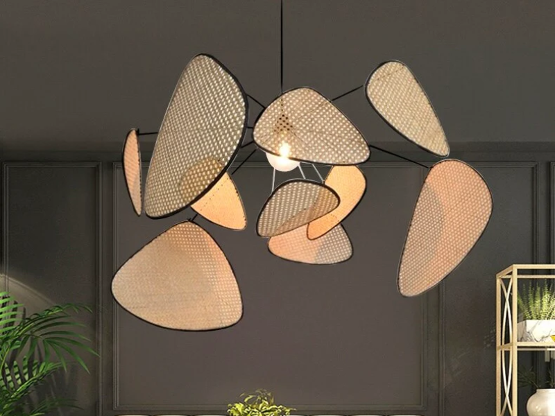 Petite Rattan Petal Pendant Light