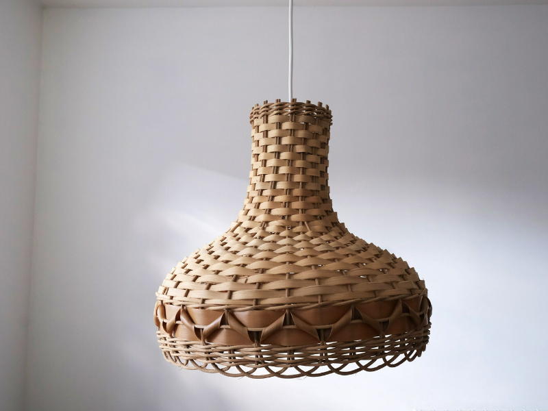 Vintage-Inspired Rattan Petal Light