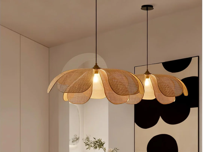 The Rattan Petal Pendant Light is more than just a lighting fixture