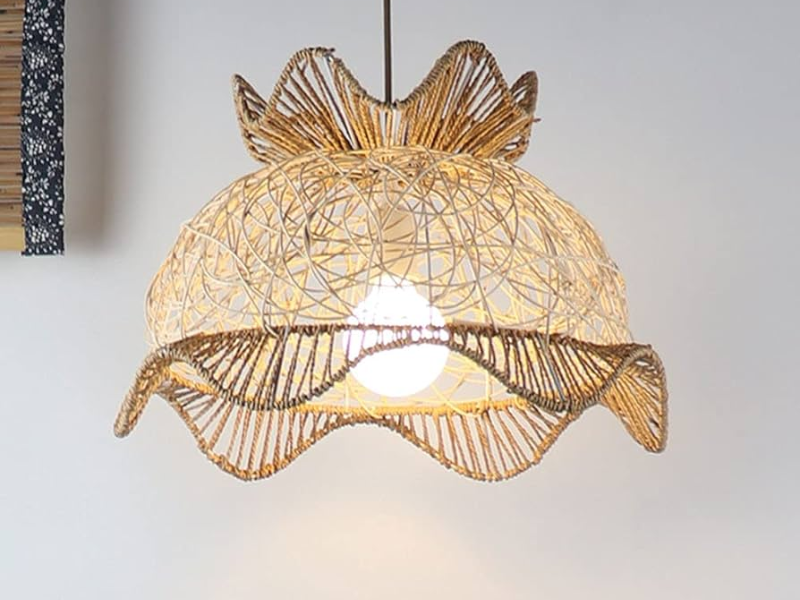 Lotus-Inspired Rattan Petal Light