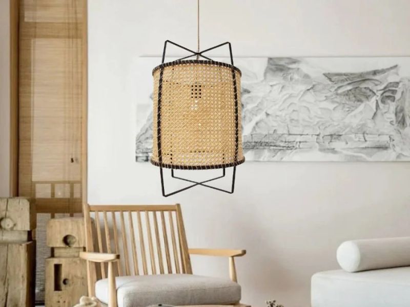 Contemporary Rattan Rope Pendant Light