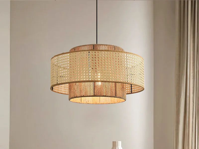 Large-Scale Rattan Rope Pendant