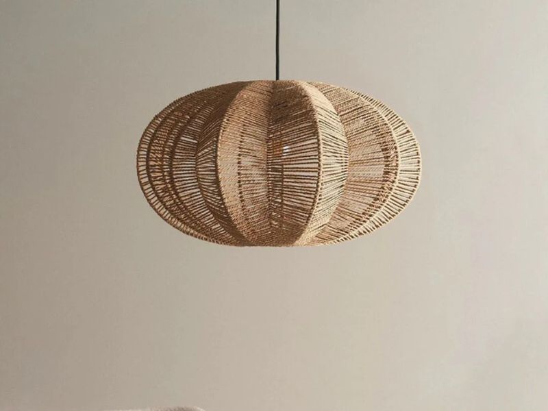 Round Rattan Rope Pendant Light