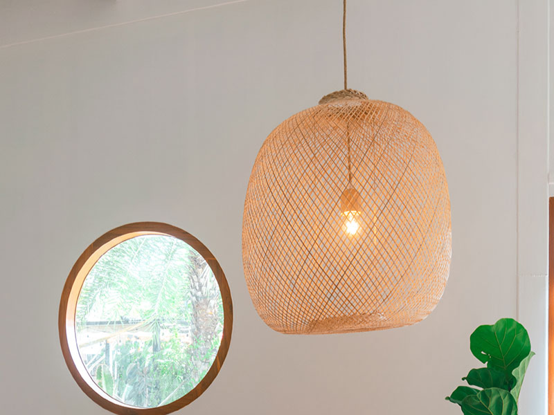 Oversized Rattan Round Pendant