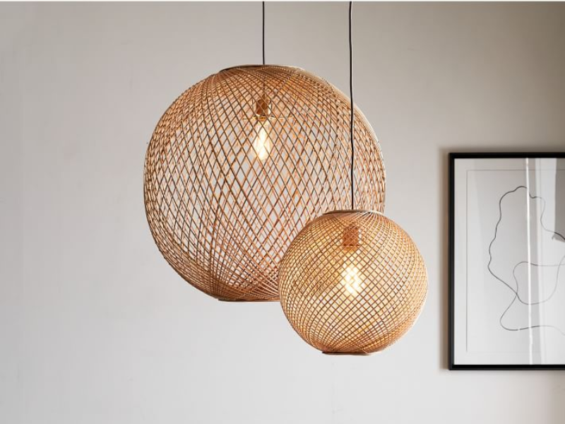 Rattan Globe Round Pendant