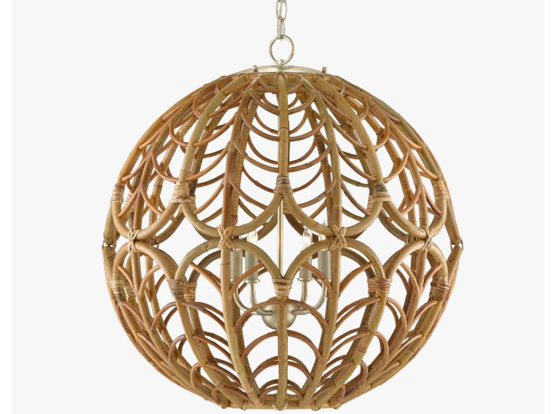 Textured Rattan Round Pendant