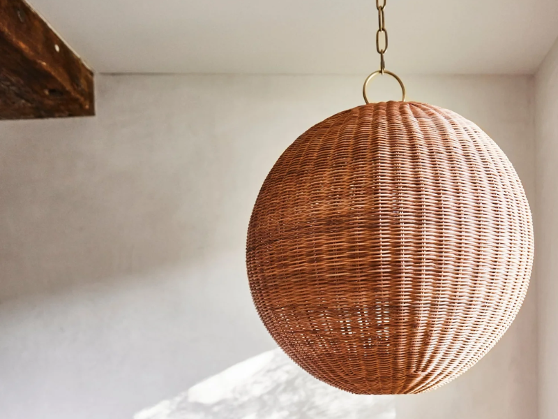 Modern Rattan Round Pendant