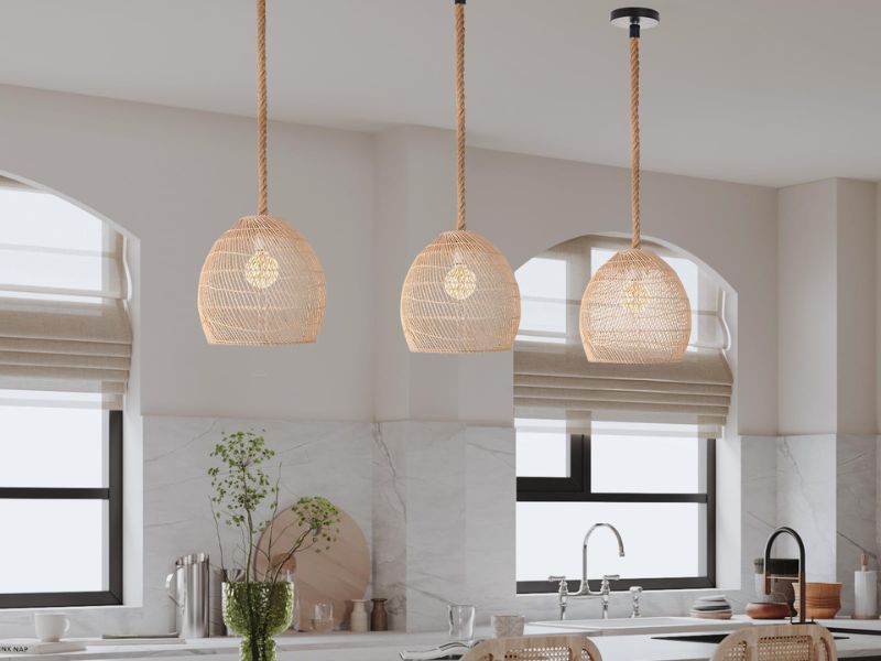 Handmade Woven mini rattan pendant lights