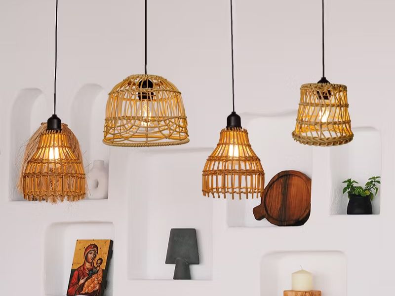 Rattan Lantern small rattan pendant lighting