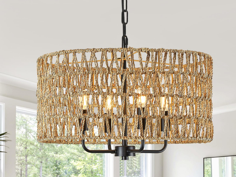 Industrial-Rustic Drum Pendant Light