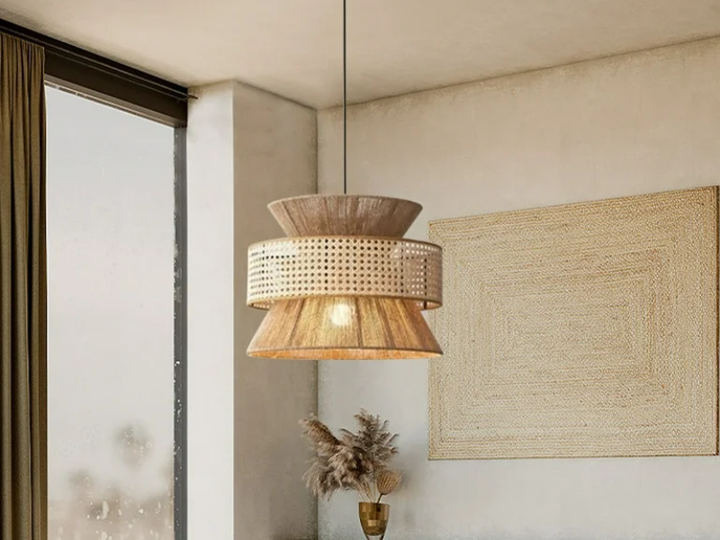 Vintage-Inspired Rattan Chandelier