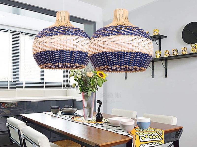 Bohemians should use Serena blue rattan pendant light