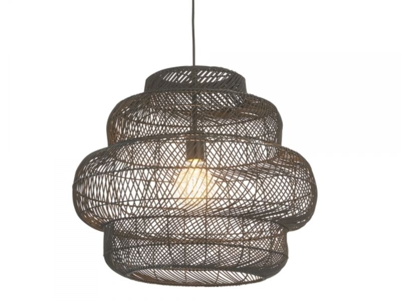 Industrial Rattan Tiered Pendant Light