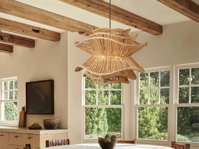 Tropical Oasis 2-Tier Rattan Pendant Light