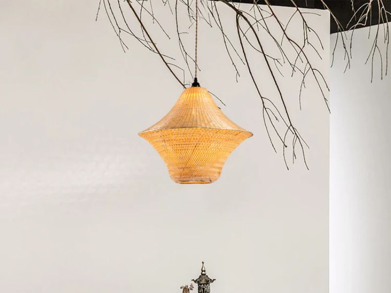 Geometric Rattan Pendant Light