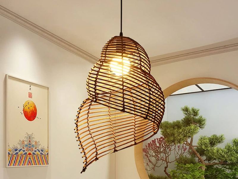 Tropical Rattan Pendant with LED Bulb