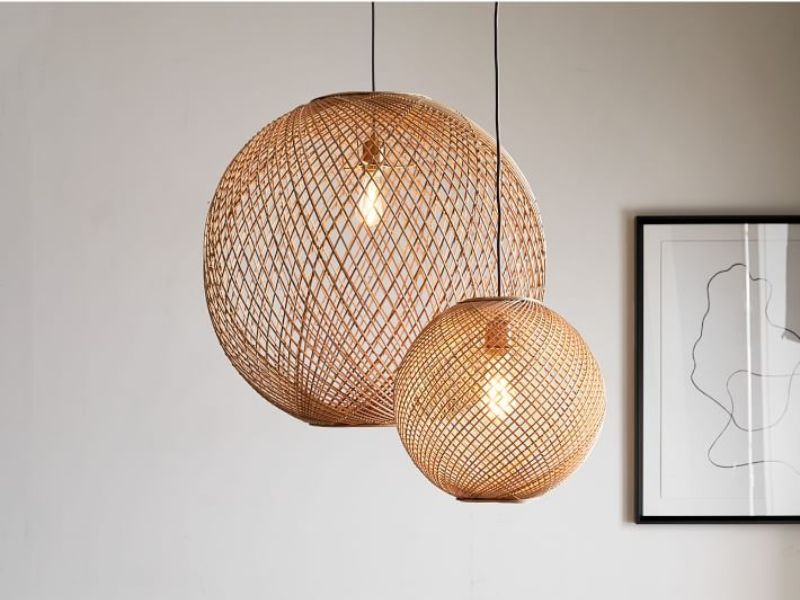 Woven Globe Rattan Pendant Light