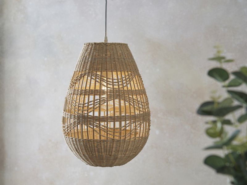 Teardrop Rattan Pendant Light