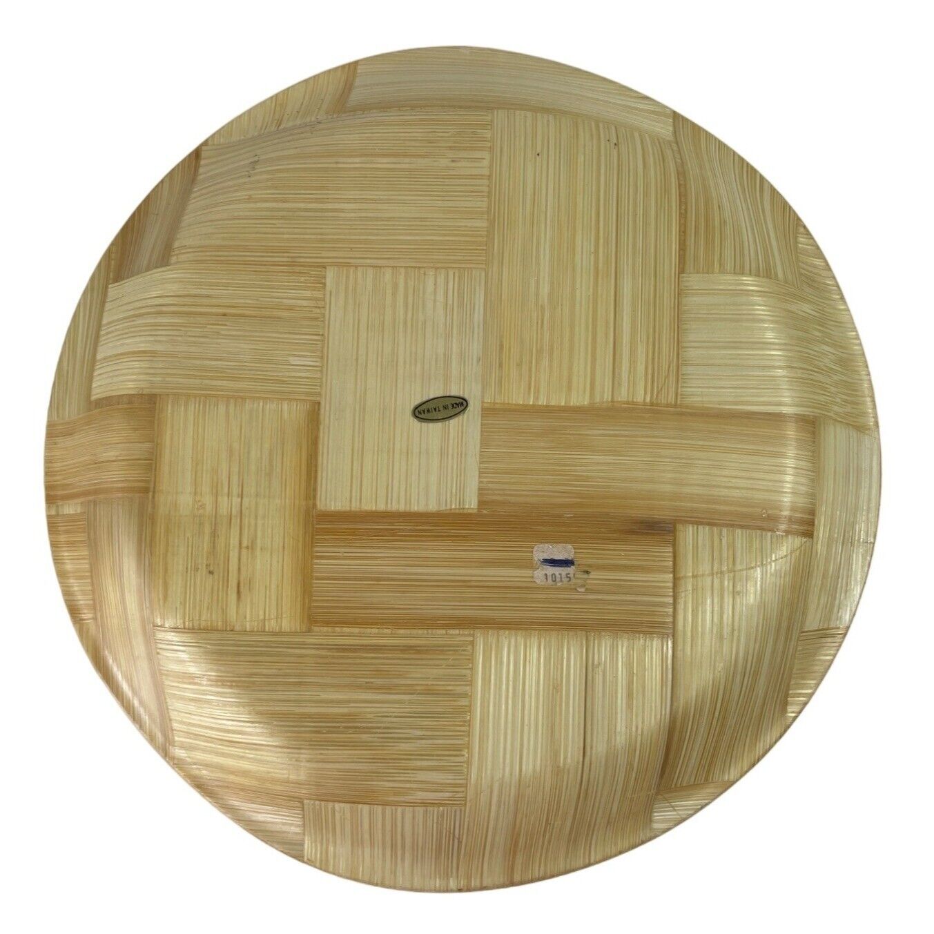 Vintage Bamboo Mother Decorative Floral Round Serving Tray Plate Platter - Image 5