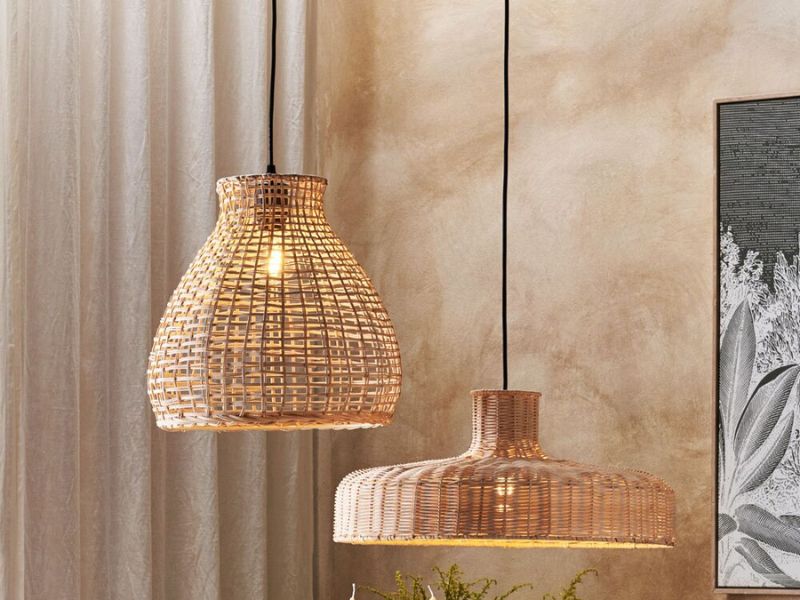 Rattan Pendant Light with Natural Tones