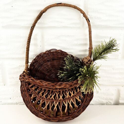 Vintage Wicker Wall Pocket Basket Planter Natural Home Decor 10x6”Cottagecore - Image 7