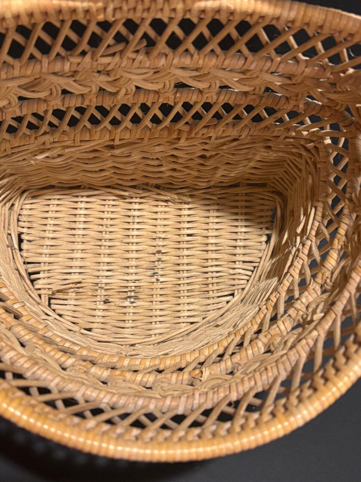 Vintage Wicker Wall Pocket Basket Planter Natural Home Decor 11x6” Cottagecore - Image 3