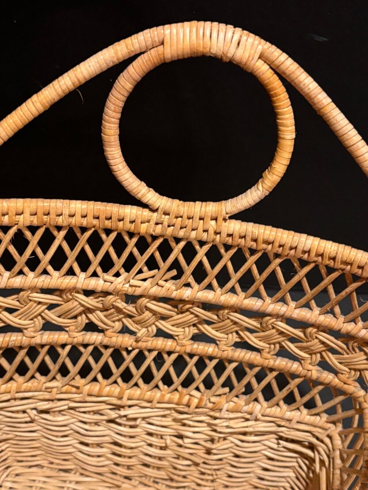 Vintage Wicker Wall Pocket Basket Planter Natural Home Decor 11x6” Cottagecore - Image 4