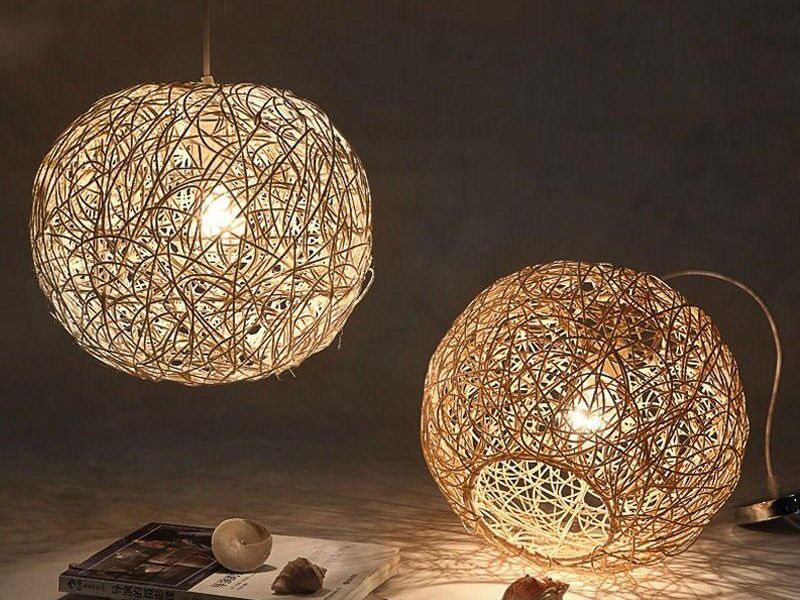 Natural Rattan Ball Pendant Light