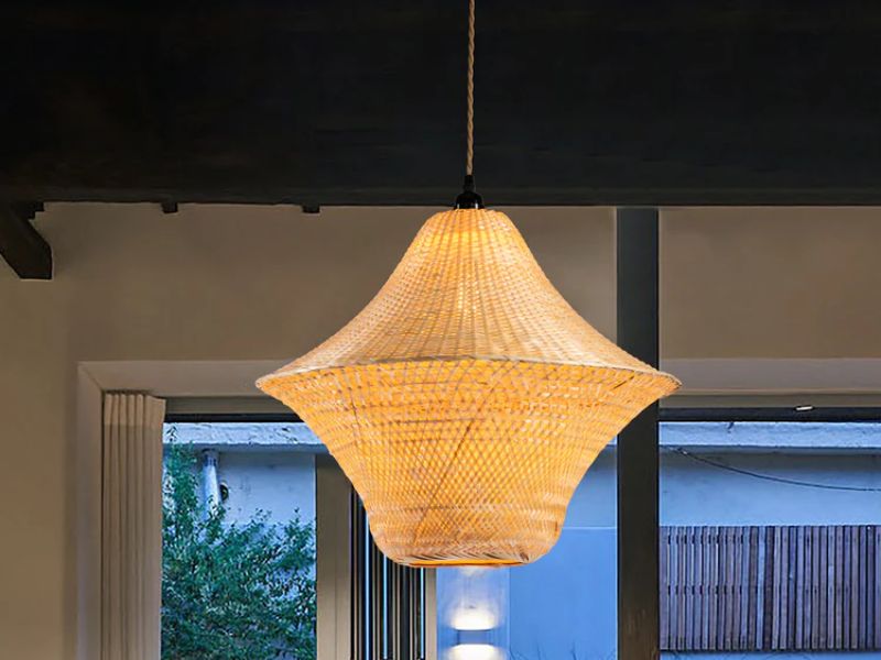 Geometric Rattan Pendant Light