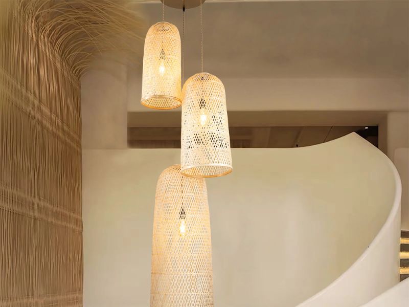 Cluster Rattan Pendant Light