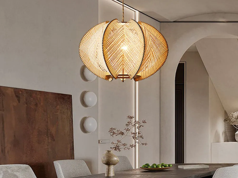 Wood and Rattan Pendant Lights