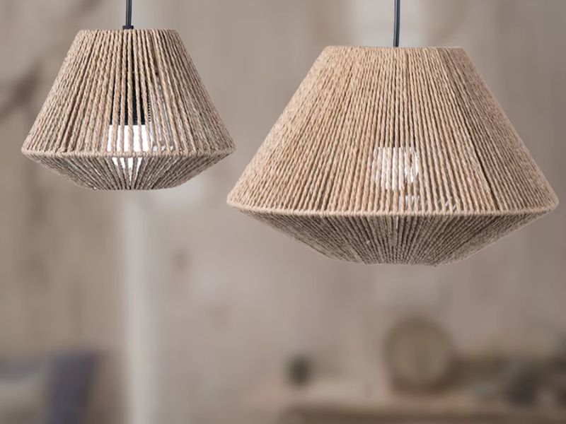 Geometric  Rattan Light Pendant