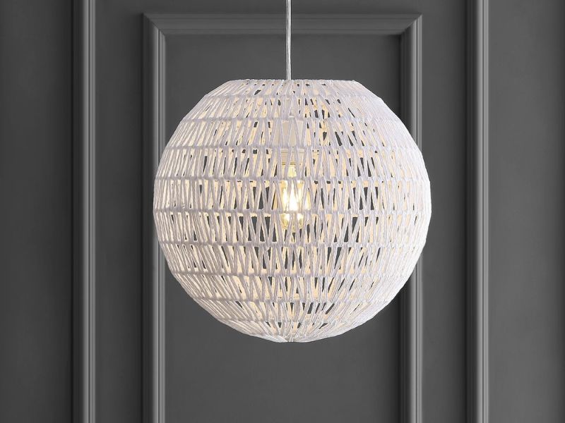 Lantern-Style Rattan Light Pendant