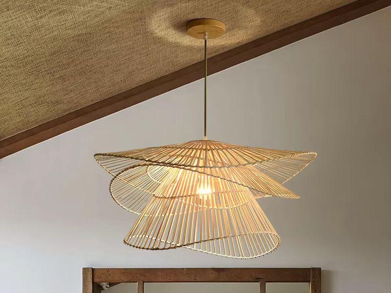 Wicker Pendant Light with Multi-Layered Design