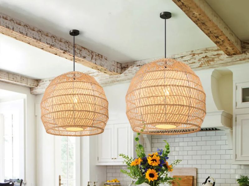 Bohemian Wicker Pendant Light